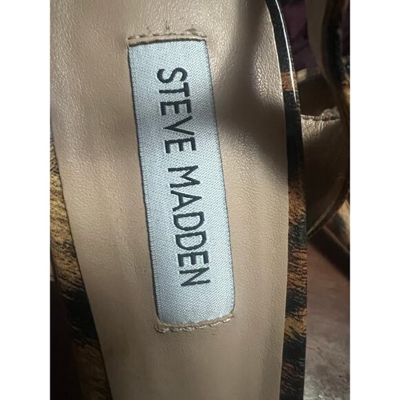 STEVE MADDEN COLOGNE LEOPARD PRINT STILETTO SANDALS SIZE 9 1/2M - Picture 5 of 8